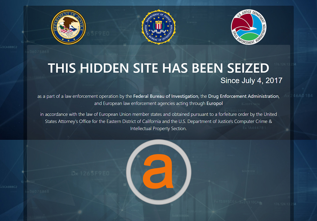 Figure 2: The seizure banner placed on the domain by the FBI and DOJ in 2017.