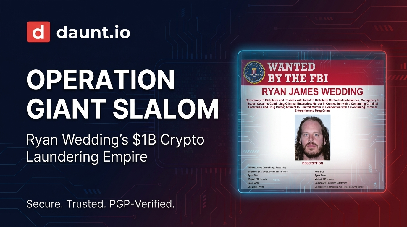 Operation Giant Slalom: Ryan Wedding's $1B Crypto-Narco Empire