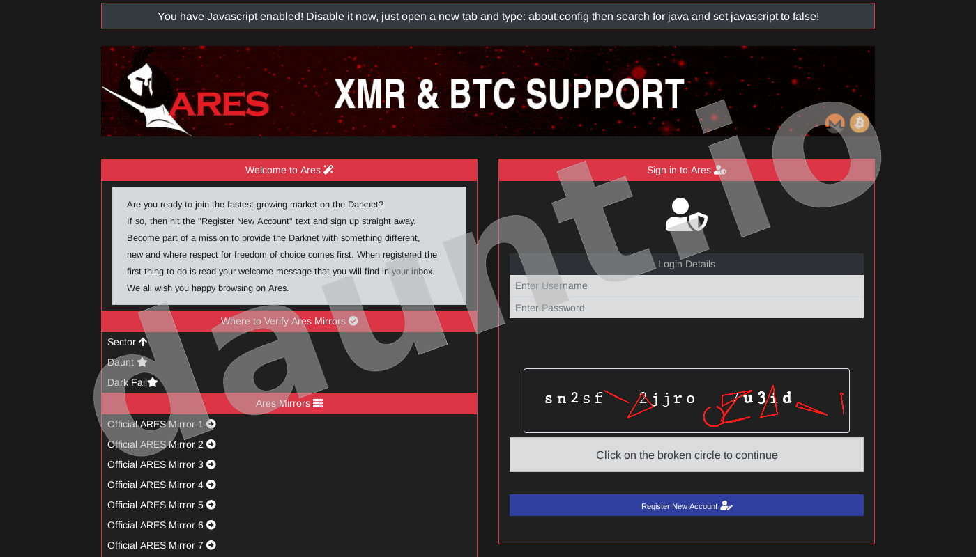 Ares Market Interface