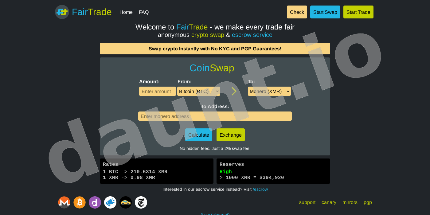 FairTrade Escrow Service Interface