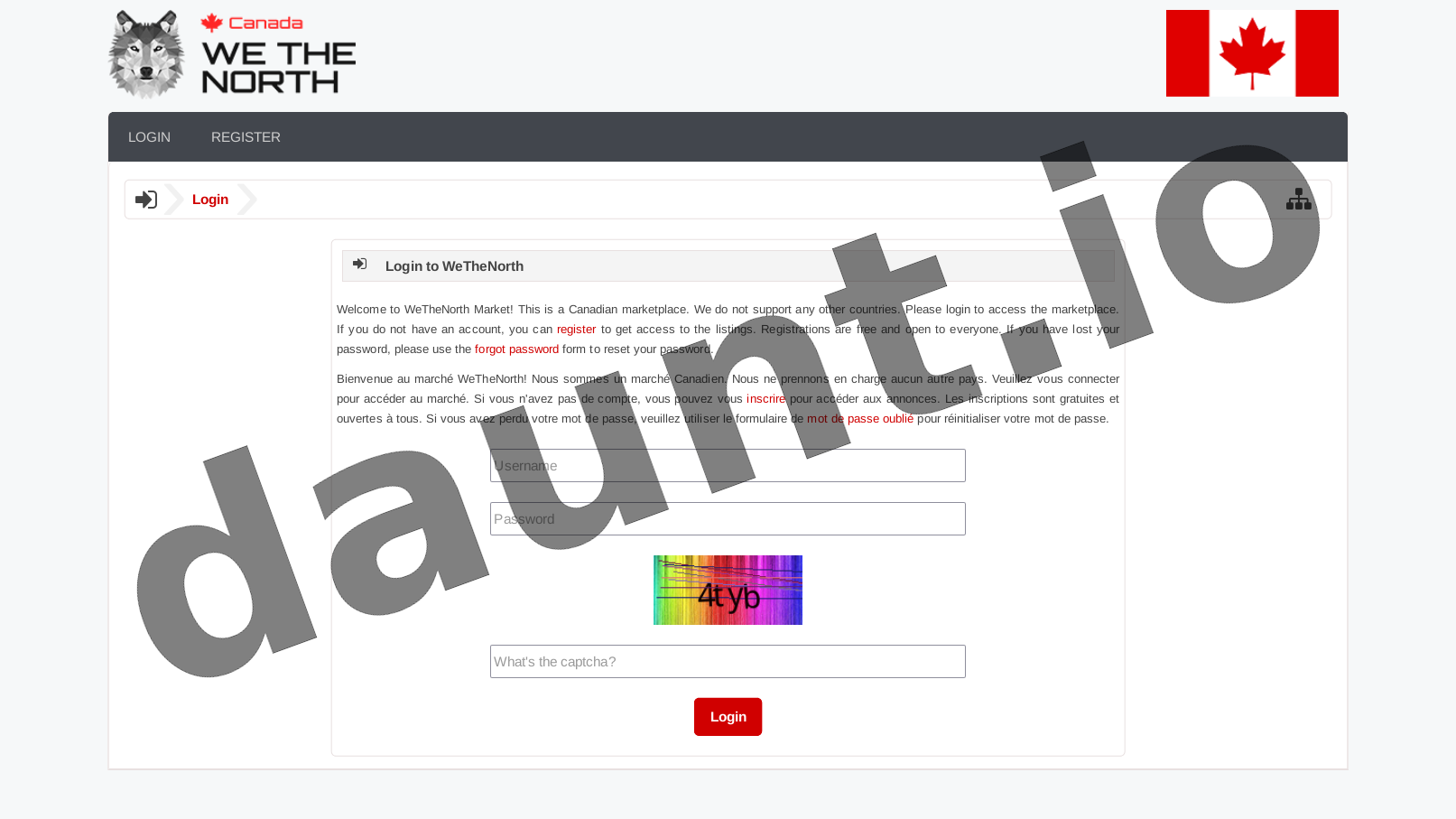 WeTheNorth Market Interface